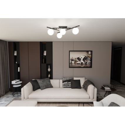 Stropní svítidlo SMART 4xE14/10W/230V černá/bílá