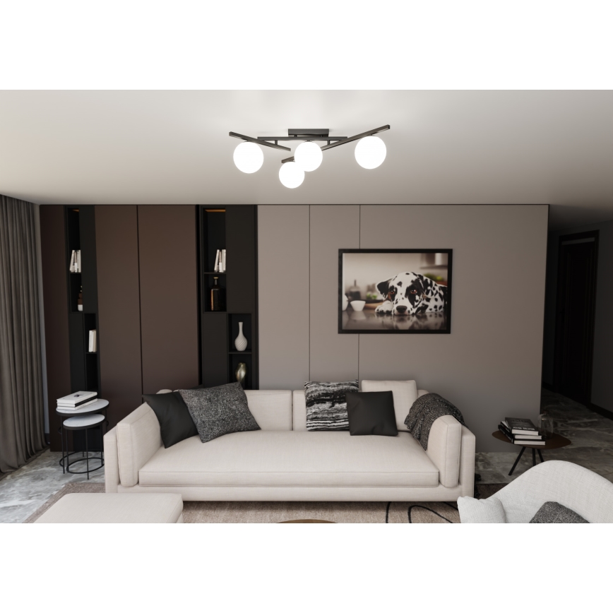 Stropní svítidlo SMART 4xE14/10W/230V černá/bílá