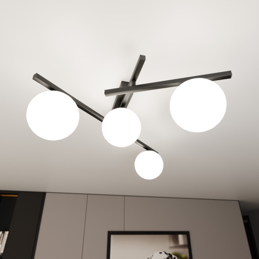 Stropní svítidlo SMART 4xE14/10W/230V černá/bílá