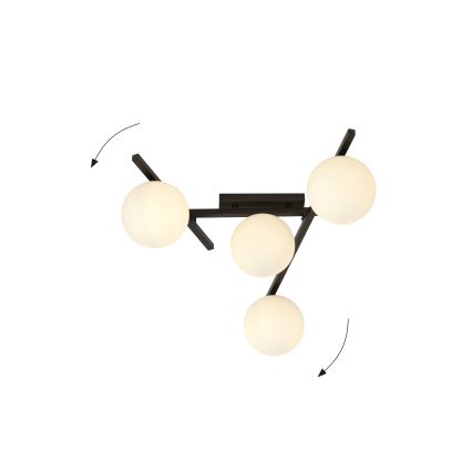 Stropní svítidlo SMART 4xE14/10W/230V černá/bílá
