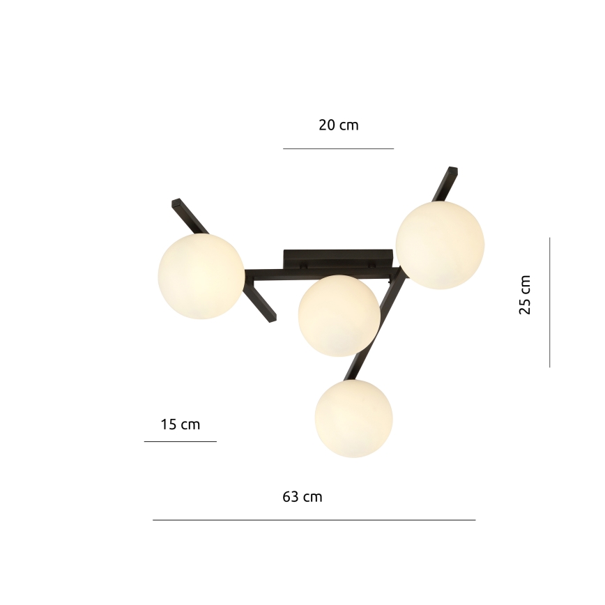 Stropní svítidlo SMART 4xE14/10W/230V černá/bílá