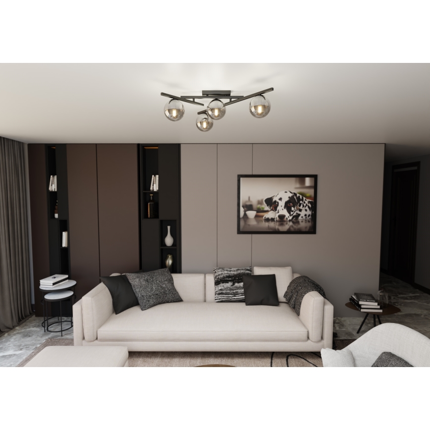 Stropní svítidlo SMART 4xE14/10W/230V černá/šedá