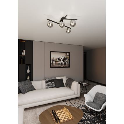 Stropní svítidlo SMART 4xE14/10W/230V černá/šedá