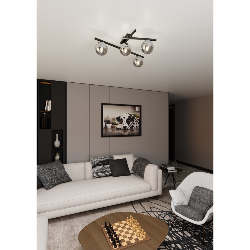 Stropní svítidlo SMART 4xE14/10W/230V černá/šedá