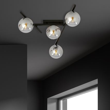 Stropní svítidlo SMART 4xE14/10W/230V černá/šedá