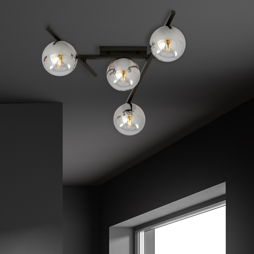 Stropní svítidlo SMART 4xE14/10W/230V černá/šedá