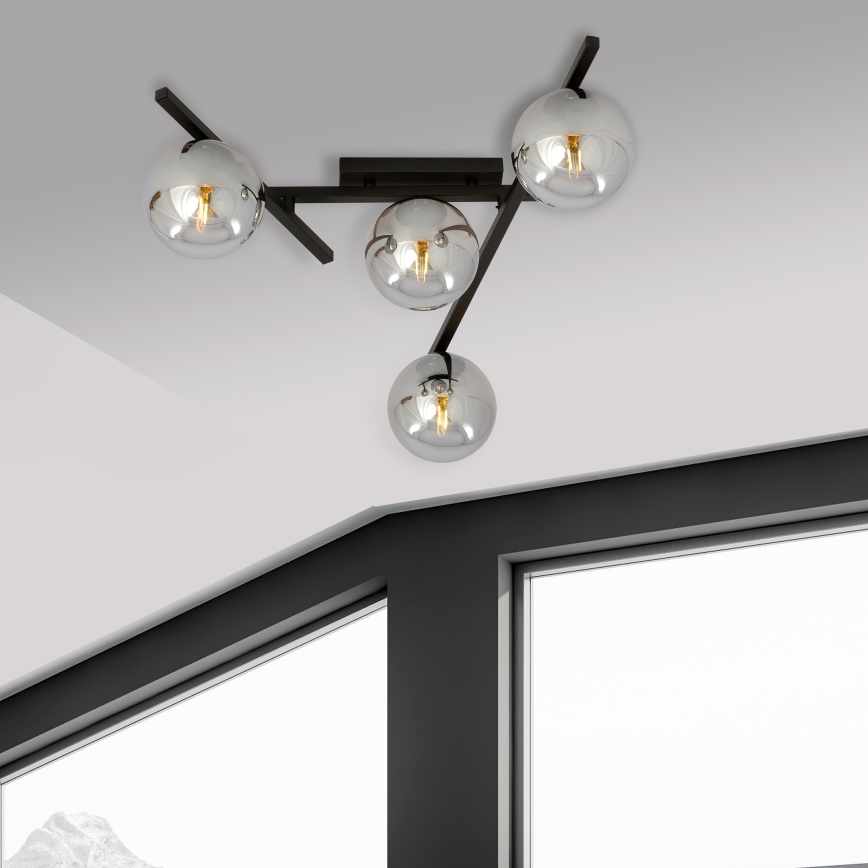 Stropní svítidlo SMART 4xE14/10W/230V černá/šedá