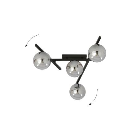 Stropní svítidlo SMART 4xE14/10W/230V černá/šedá