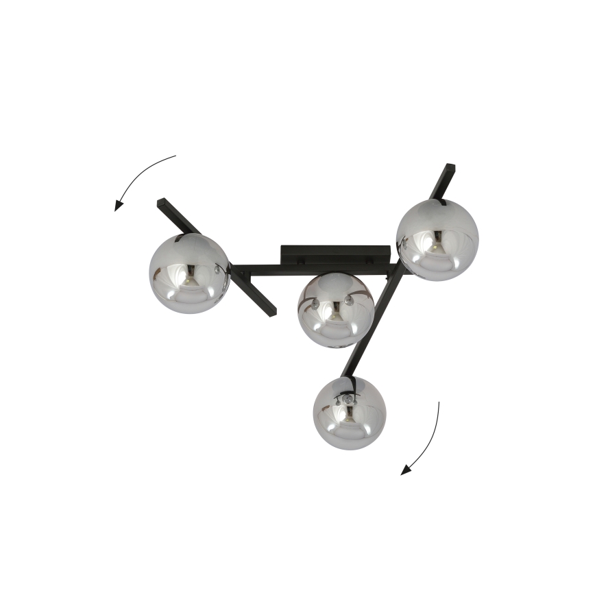 Stropní svítidlo SMART 4xE14/10W/230V černá/šedá