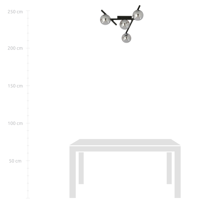 Stropní svítidlo SMART 4xE14/10W/230V černá/šedá