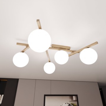 Stropní svítidlo SMART 5xE14/10W/230V béžová/bílá
