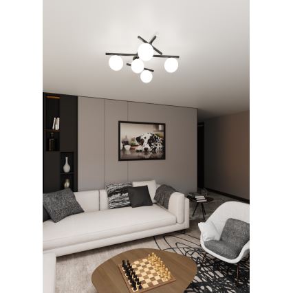 Stropní svítidlo SMART 5xE14/10W/230V černá/bílá