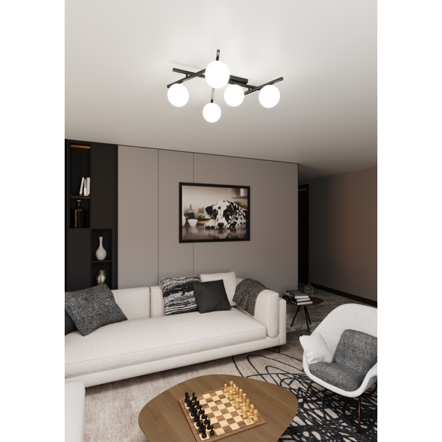 Stropní svítidlo SMART 5xE14/10W/230V černá/bílá