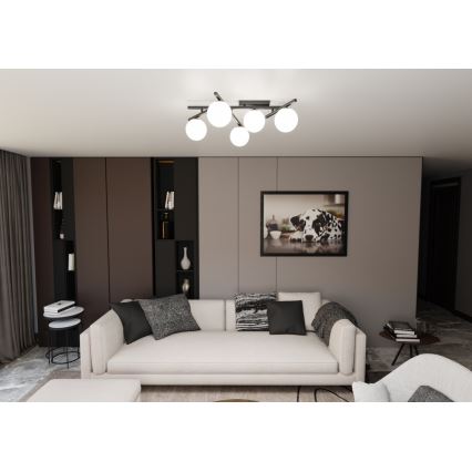 Stropní svítidlo SMART 5xE14/10W/230V černá/bílá