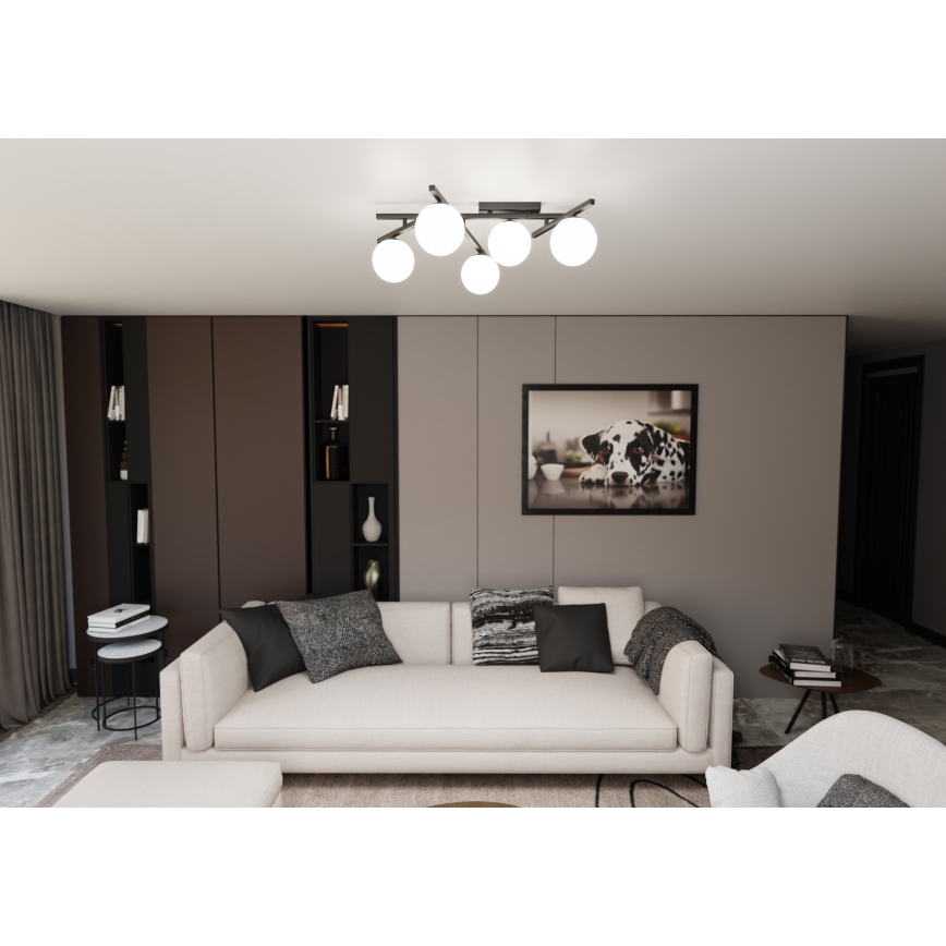 Stropní svítidlo SMART 5xE14/10W/230V černá/bílá