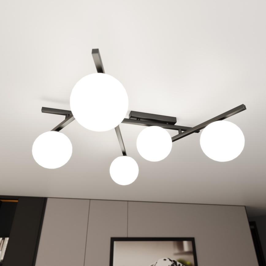 Stropní svítidlo SMART 5xE14/10W/230V černá/bílá