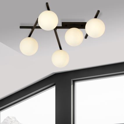 Stropní svítidlo SMART 5xE14/10W/230V černá/bílá