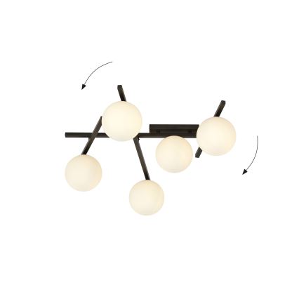 Stropní svítidlo SMART 5xE14/10W/230V černá/bílá