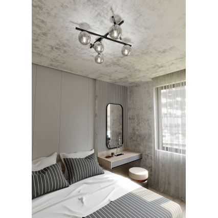 Stropní svítidlo SMART 5xE14/10W/230V černá/šedá
