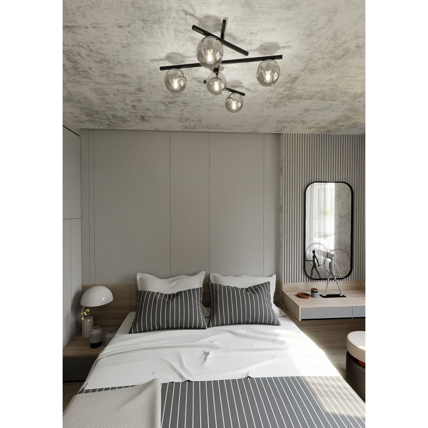 Stropní svítidlo SMART 5xE14/10W/230V černá/šedá