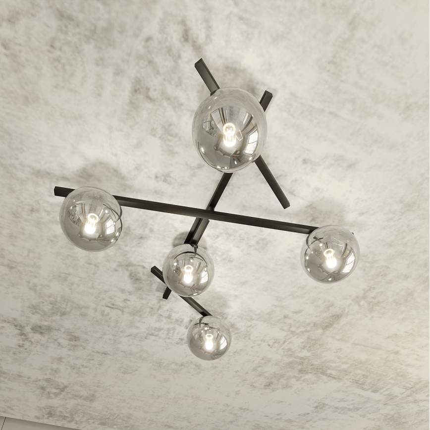 Stropní svítidlo SMART 5xE14/10W/230V černá/šedá