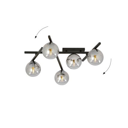 Stropní svítidlo SMART 5xE14/10W/230V černá/šedá