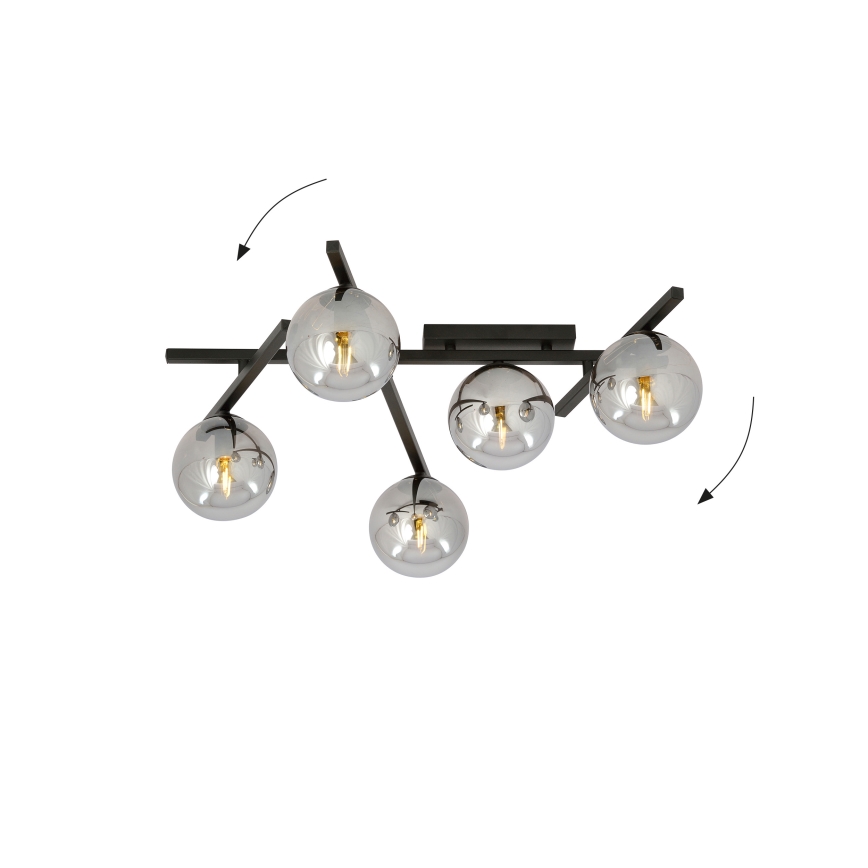 Stropní svítidlo SMART 5xE14/10W/230V černá/šedá