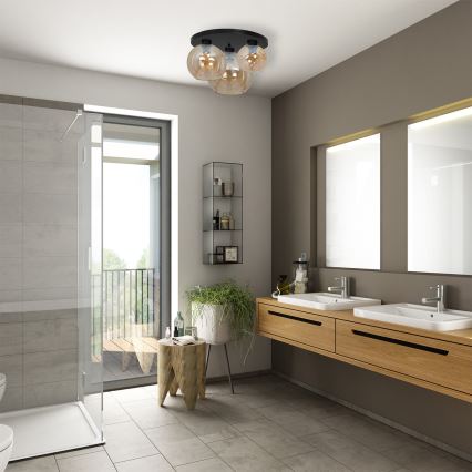 Stropní svítidlo SOFIA 3xE27/60W/230V hnědá