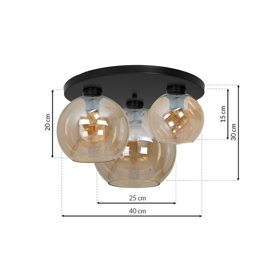 Stropní svítidlo SOFIA 3xE27/60W/230V hnědá