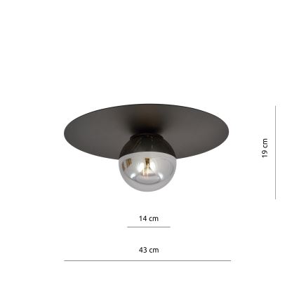 Stropní svítidlo SOLAR 1xE14/10W/230V černá/šedá