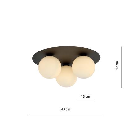 Stropní svítidlo SOLAR 3xE14/10W/230V černá/bílá