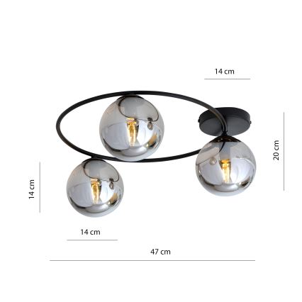 Stropní svítidlo SOPRA 3xE14/10W/230V černá