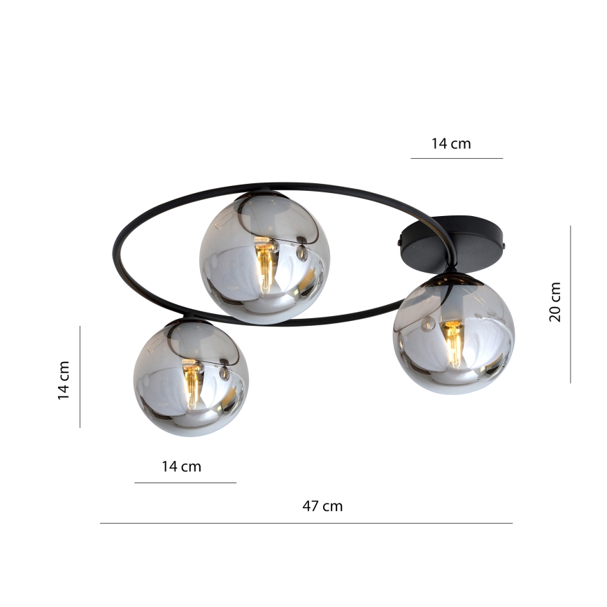 Stropní svítidlo SOPRA 3xE14/10W/230V černá
