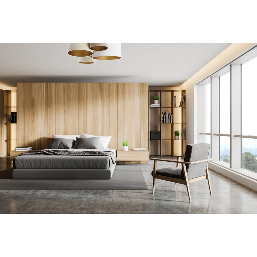 Stropní svítidlo SPACE 4xE27/60W/230V béžová/bílá/zlatá