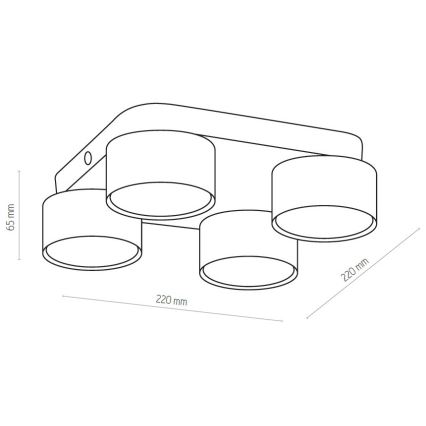 Stropní svítidlo SPACE 4xGX53/15W/230V bílá