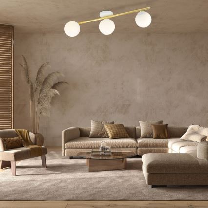 Stropní svítidlo SPLENDI 3xE14/10W/230V bílá/zlatá