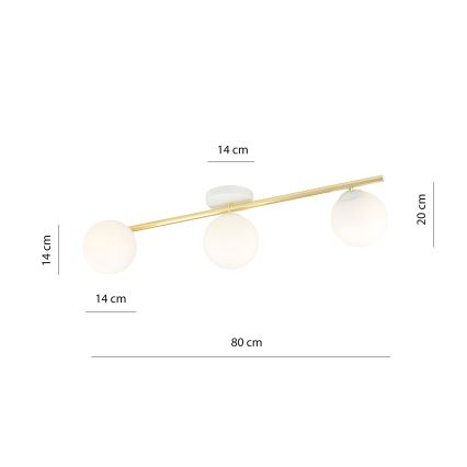 Stropní svítidlo SPLENDI 3xE14/10W/230V bílá/zlatá