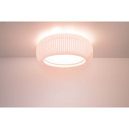 Stropní svítidlo STRIPES 2xE27/40W/230V pr. 55 cm bílá/růžová