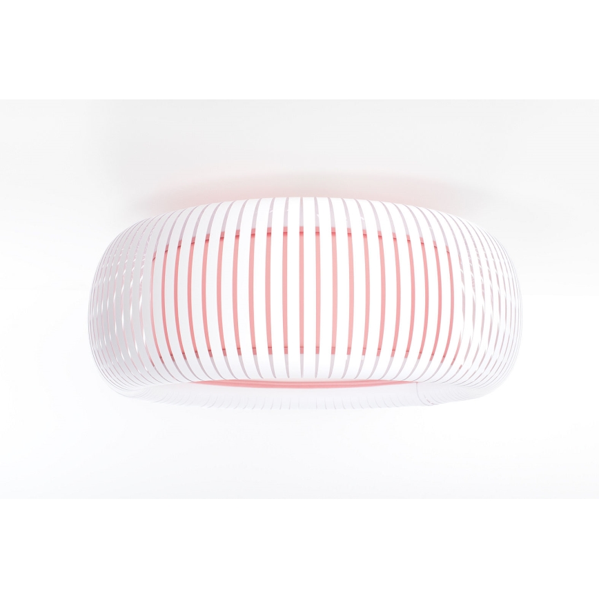 Stropní svítidlo STRIPES 2xE27/40W/230V pr. 55 cm bílá/růžová