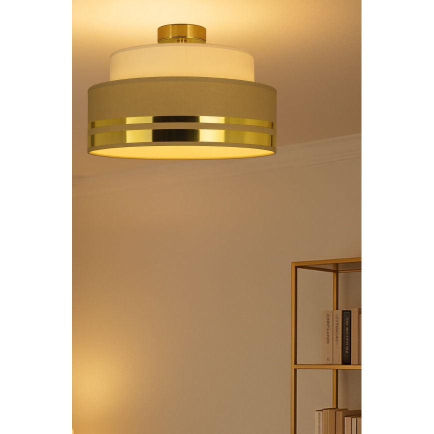 Stropní svítidlo TAMI 1xE27/60W/230V pr. 40 cm béžová/hnědá/zlatá