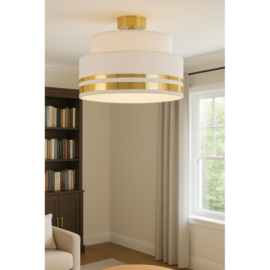 Stropní svítidlo TAMI 1xE27/60W/230V pr. 40 cm béžová/zlatá