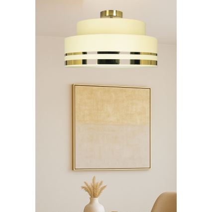 Stropní svítidlo TAMI 1xE27/60W/230V pr. 40 cm béžová/zlatá