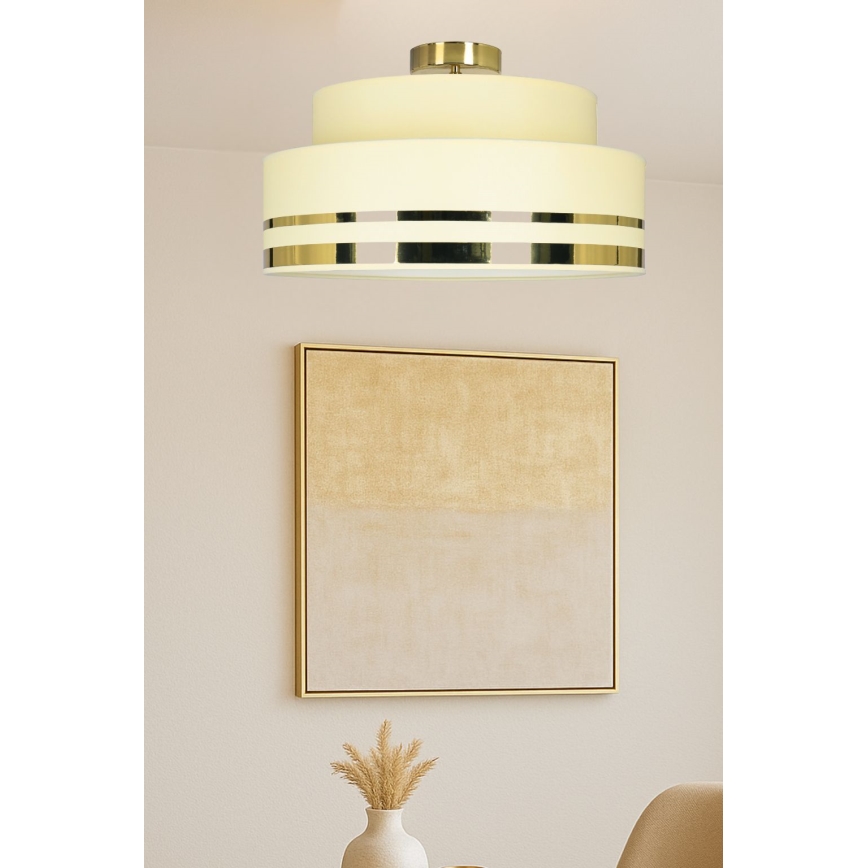 Stropní svítidlo TAMI 1xE27/60W/230V pr. 40 cm béžová/zlatá