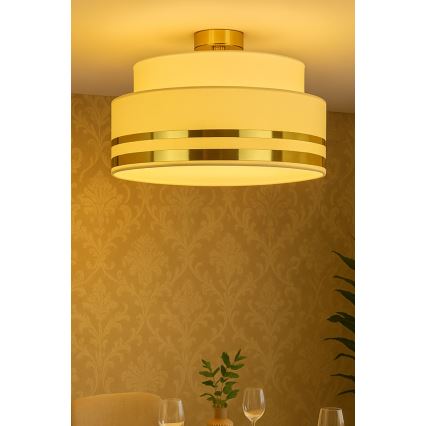 Stropní svítidlo TAMI 1xE27/60W/230V pr. 40 cm béžová/zlatá