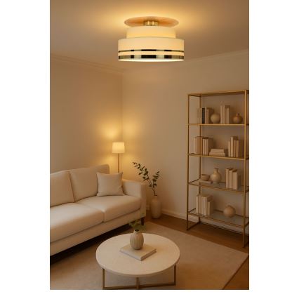 Stropní svítidlo TAMI 1xE27/60W/230V pr. 40 cm béžová/zlatá