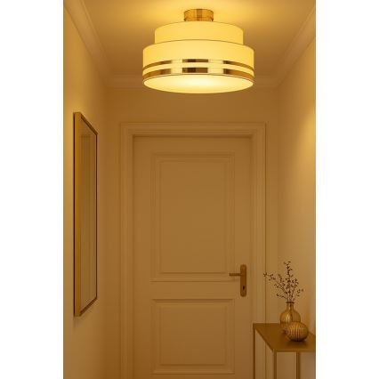 Stropní svítidlo TAMI 1xE27/60W/230V pr. 40 cm béžová/zlatá