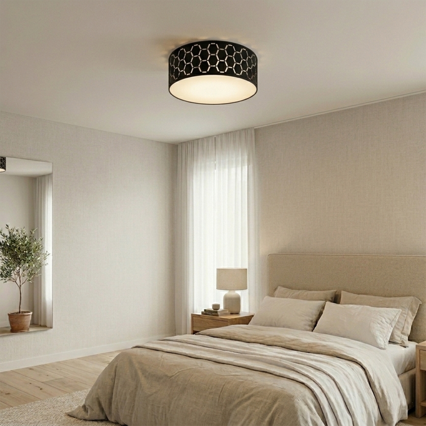 Stropní svítidlo ULLE 1xE27/15W/230V pr. 35 cm černá