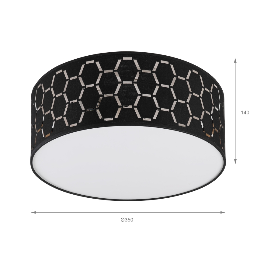 Stropní svítidlo ULLE 1xE27/15W/230V pr. 35 cm černá