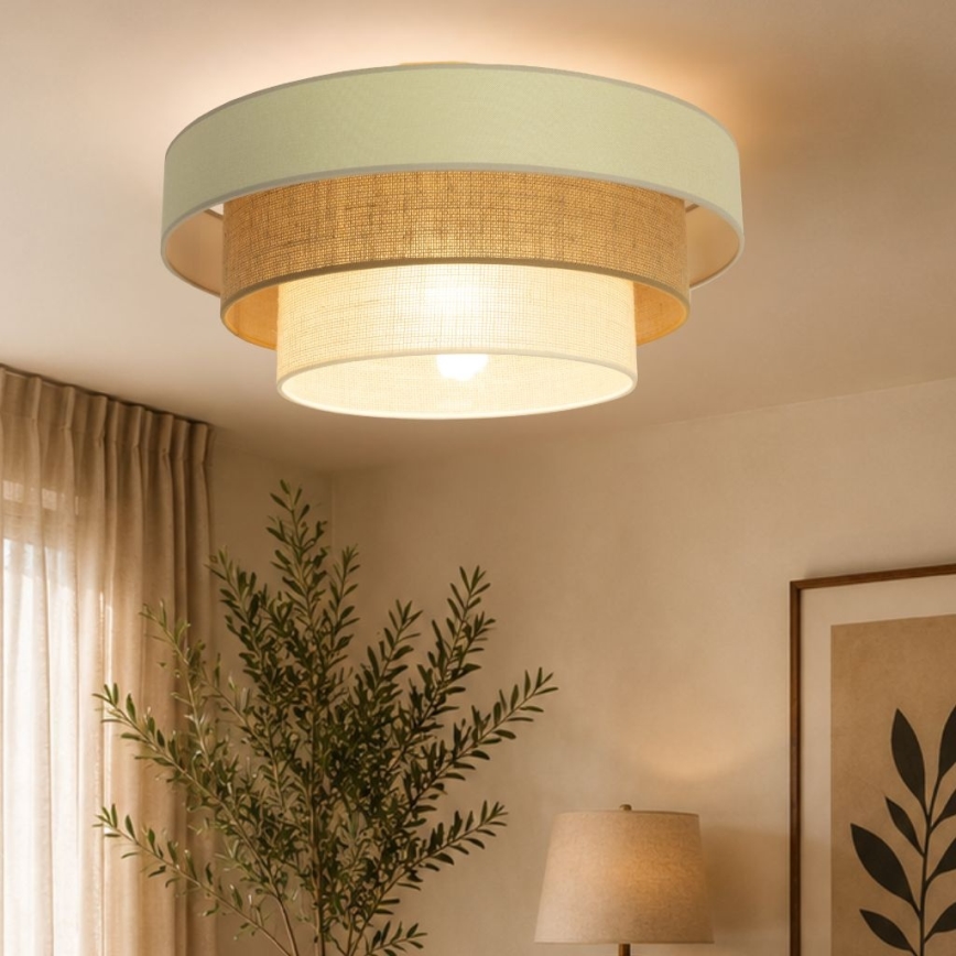 Stropní svítidlo WENTA 1xE27/60W/230V pr. 50 cm béžová/juta