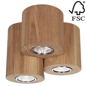 Stropní svítidlo WOODDREAM 3xGU10/6W/230V dub – FSC certifikováno